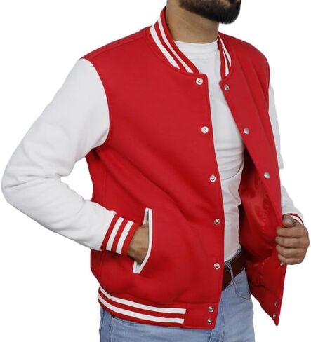 Men’s Varsity Bomber Fleece Jacket - Baseball Letterman Jacket For Mens in Saudi Arabia