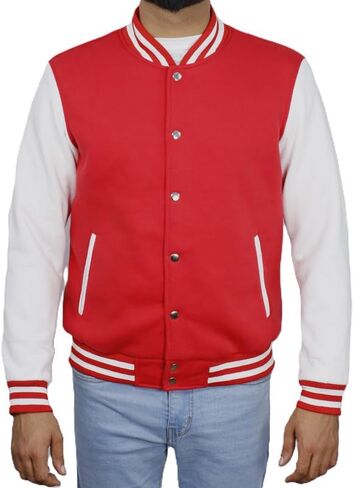 Men’s Varsity Bomber Fleece Jacket - Baseball Letterman Jacket For Mens in Saudi Arabia