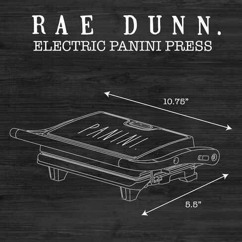 صانع Rae Dunn Panini - شواية ضغط 750 وات مكونة من شريحتين مع أضواء مؤشر | يفتح 180 درجة | تدفئة على الوجهين | طهي غير لاصق | مقبض رائع الملمس | سهل التنظيف، كريمي in Saudi Arabia