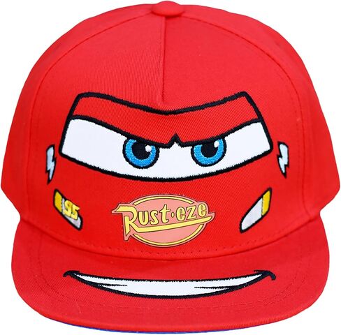 Disney Pixar Cars Baseball Cap, Lightning McQueen Kids Cotton Adjustable Hook and Loop Closure Hat with Flat Brim, Red, One Size in Saudi Arabia