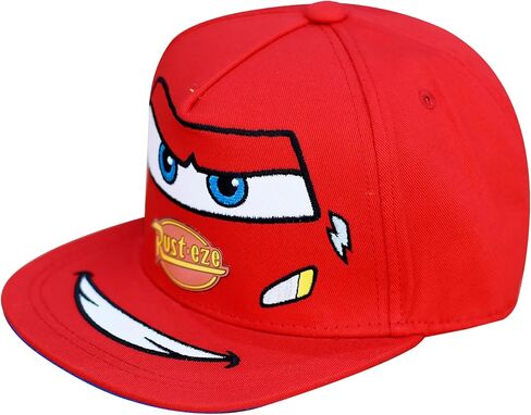 Disney Pixar Cars Baseball Cap, Lightning McQueen Kids Cotton Adjustable Hook and Loop Closure Hat with Flat Brim, Red, One Size in Saudi Arabia