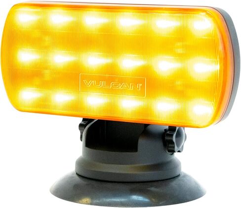 VULCAN High Intensity Magnetic LED Flasher - Amber - Runs on Four Standard AA Batteries - Includes Adjustable Magnetic Base - 4 Pack in Saudi Arabia