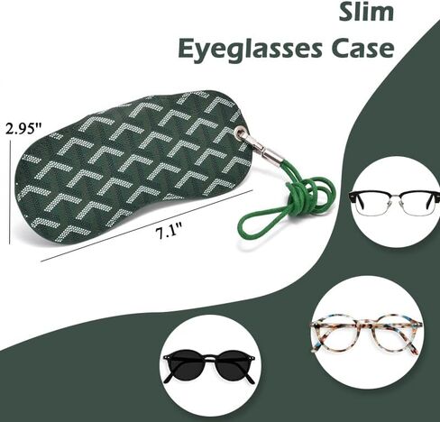 Slim Eyeglasses Case, Sunglasses Case with Neck Strap, Soft Portable Eyeglasses Holder Pouch for Women and Men in Saudi Arabia