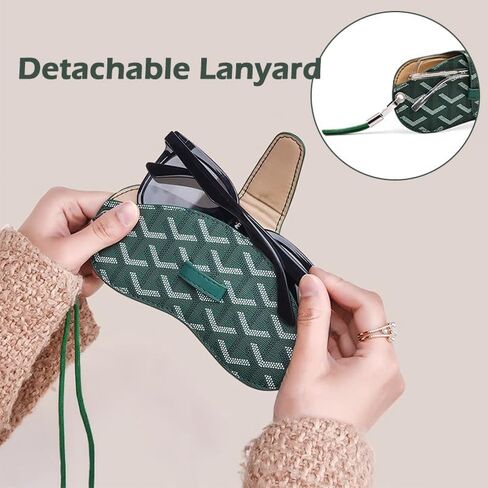 Slim Eyeglasses Case, Sunglasses Case with Neck Strap, Soft Portable Eyeglasses Holder Pouch for Women and Men in Saudi Arabia