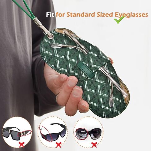 Slim Eyeglasses Case, Sunglasses Case with Neck Strap, Soft Portable Eyeglasses Holder Pouch for Women and Men in Saudi Arabia