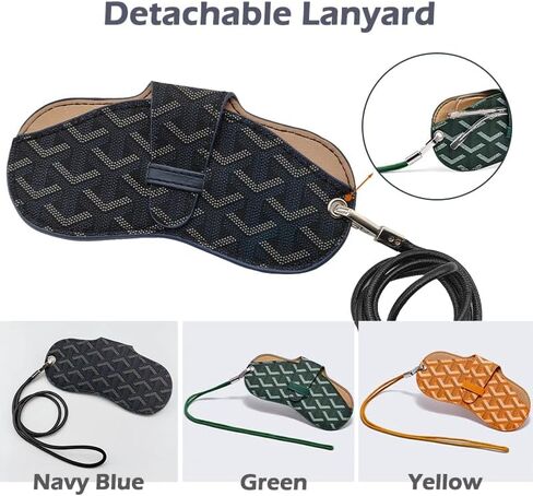 Slim Eyeglasses Case, Sunglasses Case with Neck Strap, Soft Portable Eyeglasses Holder Pouch for Women and Men in Saudi Arabia