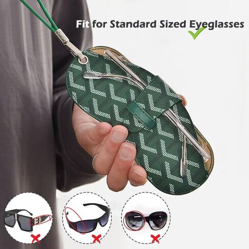 Slim Eyeglasses Case, Sunglasses Case with Neck Strap, Soft Portable Eyeglasses Holder Pouch for Women and Men in Saudi Arabia