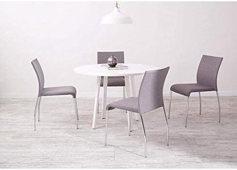 OSP Home Furnishings Conway Upholstered Stacking Chair with Chrome Legs, 4-pack, Smoke in Saudi Arabia