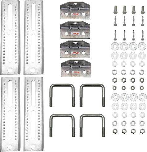 Extreme Max 3006.7032 10" Galvanized Swivel-Top Bunk Bracket with Hardware for 1.5" x 3" Trailer - 4-Pack in Saudi Arabia