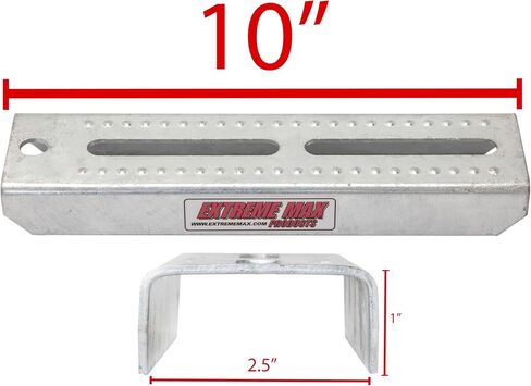 Extreme Max 3006.7032 10" Galvanized Swivel-Top Bunk Bracket with Hardware for 1.5" x 3" Trailer - 4-Pack in Saudi Arabia