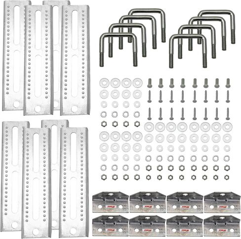 Extreme Max 3006.7032 10" Galvanized Swivel-Top Bunk Bracket with Hardware for 1.5" x 3" Trailer - 4-Pack in Saudi Arabia
