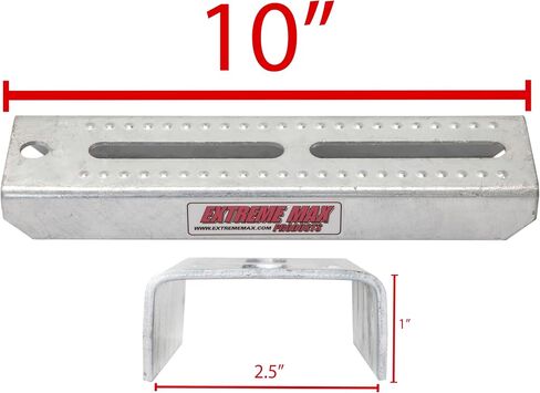 Extreme Max 3006.7032 10" Galvanized Swivel-Top Bunk Bracket with Hardware for 1.5" x 3" Trailer - 4-Pack in Saudi Arabia