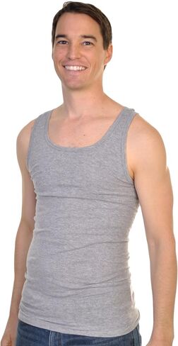 Swan Men's Ribbed Slim Fit Basic A-Shirt (6-Pack) in Saudi Arabia
