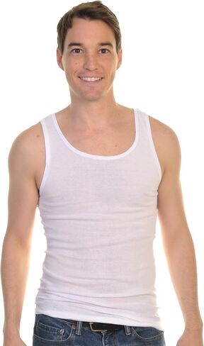 Swan Men's Ribbed Slim Fit Basic A-Shirt (6-Pack) in Saudi Arabia
