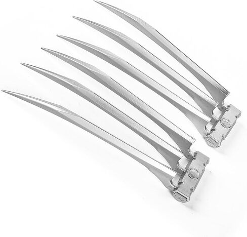 Superhero Claws, Wolverine Claws with Plastic Handles for Adults, Wolf Claws for Halloween Cosplay Props, Set of 2, One Pair Silver in Saudi Arabia
