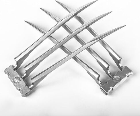Superhero Claws, Wolverine Claws with Plastic Handles for Adults, Wolf Claws for Halloween Cosplay Props, Set of 2, One Pair Silver in Saudi Arabia