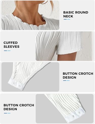 Womens Textured Bodysuit Fitted Tops Crewneck Shirts Short Sleeve Blouse Summer Basic Tees Sexy Cute Work Outfit 2024 in Saudi Arabia