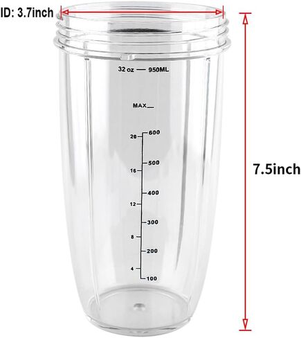 قطع غيار أكواب Anbige سعة 32oz، متوافقة مع NutriBullet 600W و900W (كوب واحد سعة 32oz) in Kuwait