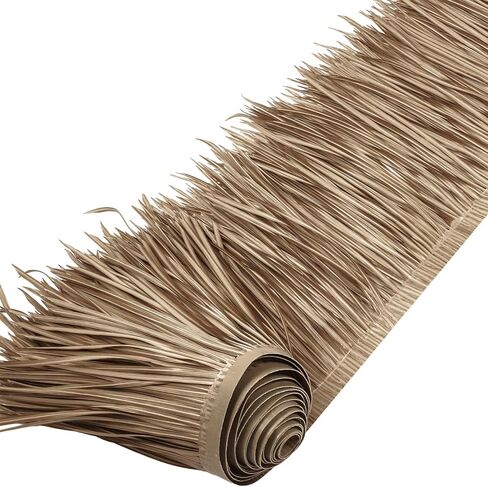 Mexican Tiki Hut Grass Skirting Roof Tiki Bar Grass Duck Blind Grass for Thatch Roofing Tiki Bar Decorations Roll Palm Palapa Straw Thatch Roof for Fence Party (Brown,315 x 15 Inch) in Saudi Arabia