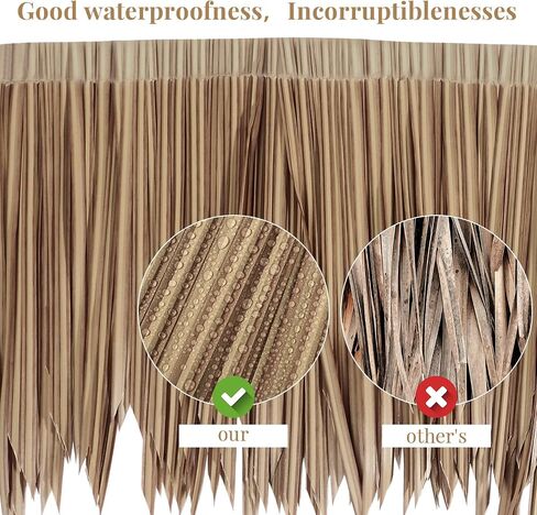 Mexican Tiki Hut Grass Skirting Roof Tiki Bar Grass Duck Blind Grass for Thatch Roofing Tiki Bar Decorations Roll Palm Palapa Straw Thatch Roof for Fence Party (Brown,315 x 15 Inch) in Saudi Arabia