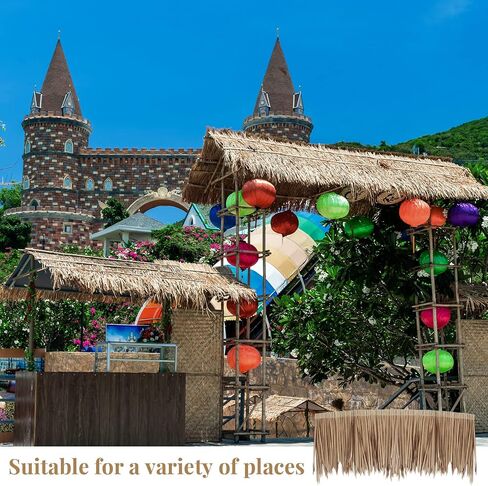 Mexican Tiki Hut Grass Skirting Roof Tiki Bar Grass Duck Blind Grass for Thatch Roofing Tiki Bar Decorations Roll Palm Palapa Straw Thatch Roof for Fence Party (Brown,315 x 15 Inch) in Saudi Arabia