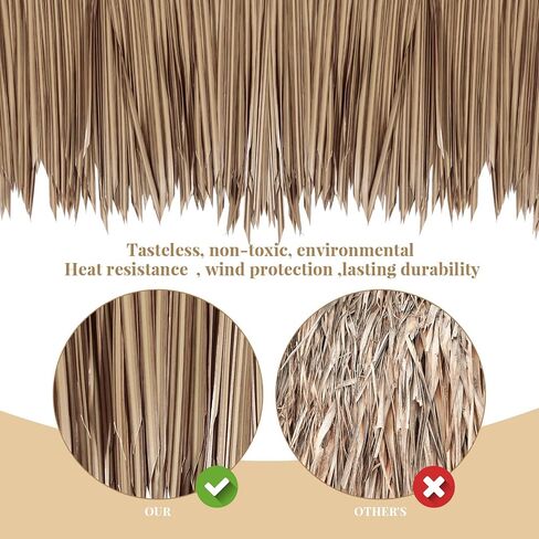 Mexican Tiki Hut Grass Skirting Roof Tiki Bar Grass Duck Blind Grass for Thatch Roofing Tiki Bar Decorations Roll Palm Palapa Straw Thatch Roof for Fence Party (Brown,315 x 15 Inch) in Saudi Arabia
