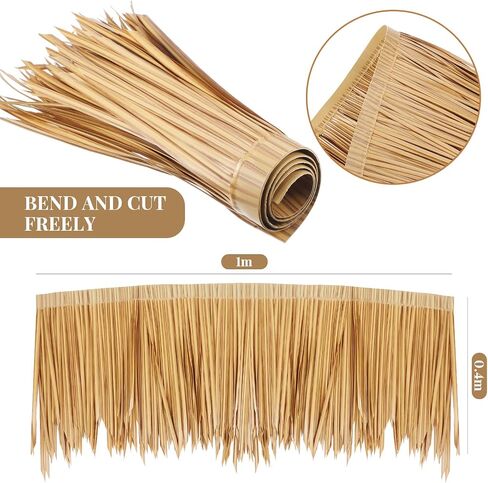 Mexican Tiki Hut Grass Skirting Roof Tiki Bar Grass Duck Blind Grass for Thatch Roofing Tiki Bar Decorations Roll Palm Palapa Straw Thatch Roof for Fence Party (Brown,315 x 15 Inch) in Saudi Arabia