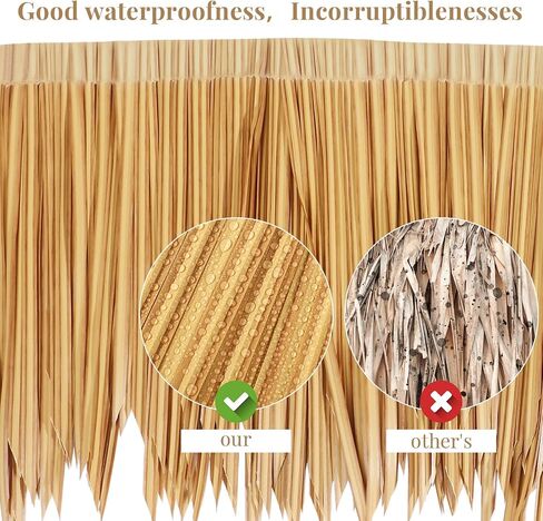 Mexican Tiki Hut Grass Skirting Roof Tiki Bar Grass Duck Blind Grass for Thatch Roofing Tiki Bar Decorations Roll Palm Palapa Straw Thatch Roof for Fence Party (Brown,315 x 15 Inch) in Saudi Arabia