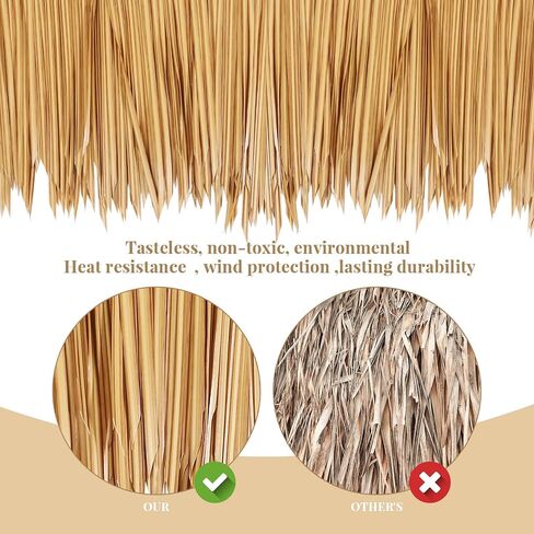 Mexican Tiki Hut Grass Skirting Roof Tiki Bar Grass Duck Blind Grass for Thatch Roofing Tiki Bar Decorations Roll Palm Palapa Straw Thatch Roof for Fence Party (Brown,315 x 15 Inch) in Saudi Arabia