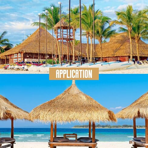 Mexican Tiki Hut Grass Skirting Roof Tiki Bar Grass Duck Blind Grass for Thatch Roofing Tiki Bar Decorations Roll Palm Palapa Straw Thatch Roof for Fence Party (Brown,315 x 15 Inch) in Saudi Arabia