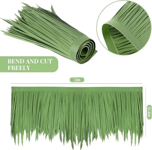 Mexican Tiki Hut Grass Skirting Roof Tiki Bar Grass Duck Blind Grass for Thatch Roofing Tiki Bar Decorations Roll Palm Palapa Straw Thatch Roof for Fence Party (Brown,315 x 15 Inch) in Saudi Arabia