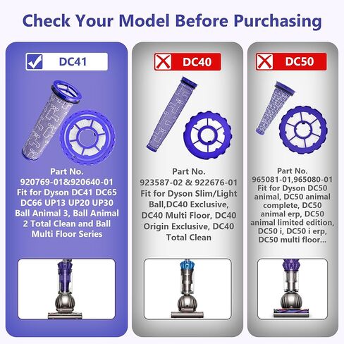 بديل لـ Dyson DC41 DC65 DC66 UP13 UP20، مكانس كهربائية متعددة الأرضيات والكرة، يستبدل الجزء # 920769-01 و920640-01 (فلتر ما بعد المحرك والمحرك المسبق) in Kuwait