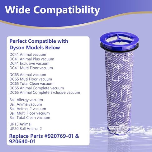بديل لـ Dyson DC41 DC65 DC66 UP13 UP20، مكانس كهربائية متعددة الأرضيات والكرة، يستبدل الجزء # 920769-01 و920640-01 (فلتر ما بعد المحرك والمحرك المسبق) in Kuwait