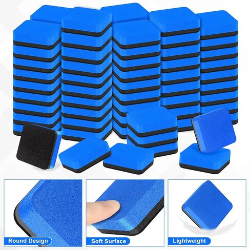 200 عبوة من ممحاة المسح الجاف المكعبة، ممحاة جافة للسبورة المغناطيسية الصغيرة، ممسحة تنظيف السبورة للفصول الدراسية والمدرسة والمنزل واللوازم المكتبية in Kuwait