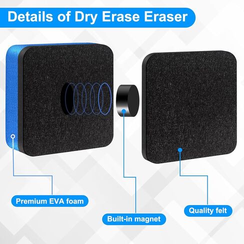 200 عبوة من ممحاة المسح الجاف المكعبة، ممحاة جافة للسبورة المغناطيسية الصغيرة، ممسحة تنظيف السبورة للفصول الدراسية والمدرسة والمنزل واللوازم المكتبية in Kuwait
