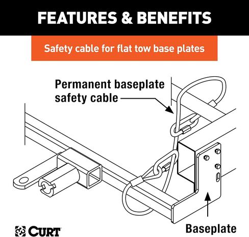 CURT 70007 Replacement 36 x 3/8-Inch Diameter Vinyl-Coated Tow Bar Base Plate Safety Cable, 7,500 Pounds in Saudi Arabia