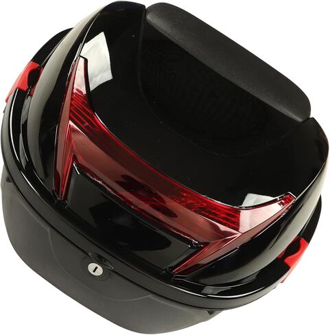 صندوق تخزين الدراجة النارية، صندوق خلفي للدراجة النارية، حقيبة تخزين صندوق الدراجة النارية مقاومة للماء وقابلة للقفل للدراجات النارية (أسود كبير) in Kuwait