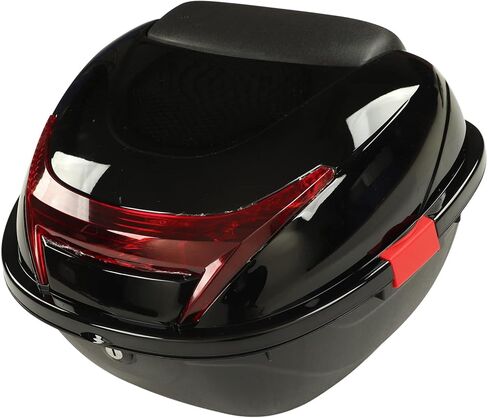 صندوق تخزين الدراجة النارية، صندوق خلفي للدراجة النارية، حقيبة تخزين صندوق الدراجة النارية مقاومة للماء وقابلة للقفل للدراجات النارية (أسود كبير) in Kuwait