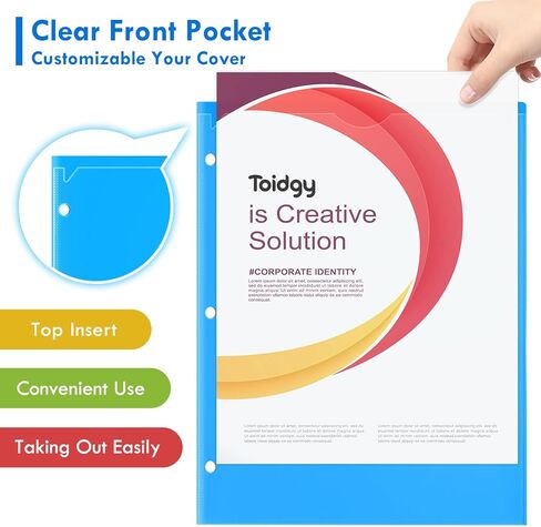 36 حزمة من مجلدي الجيب مع جيب أمامي شفاف و3 فتحات ثقب، مجلد بلاستيكي لـ 3 مجلدات حلقية، مجموعة مجلدات شديدة التحمل للورق بحجم الحروف، مجلدات متعددة الألوان للوازم المدرسة والمكتب in Kuwait