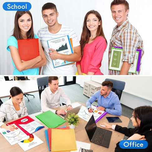 36 حزمة من مجلدي الجيب مع جيب أمامي شفاف و3 فتحات ثقب، مجلد بلاستيكي لـ 3 مجلدات حلقية، مجموعة مجلدات شديدة التحمل للورق بحجم الحروف، مجلدات متعددة الألوان للوازم المدرسة والمكتب in Kuwait