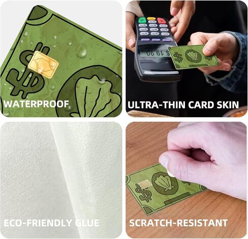 Credit Card Skin, 4 Styles Debit Card Sticker, Ultra-Thin Credit Card Sticker for Key Transportation Debit Credit Card, Waterproof No Bubble Anti-Wrinkling Removable Debit Card Skin Cover in Saudi Arabia
