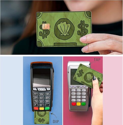 Credit Card Skin, 4 Styles Debit Card Sticker, Ultra-Thin Credit Card Sticker for Key Transportation Debit Credit Card, Waterproof No Bubble Anti-Wrinkling Removable Debit Card Skin Cover in Saudi Arabia