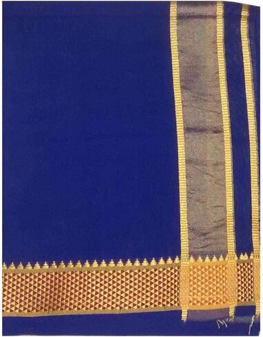 Cotton Single Layer Colored Dhoti 1.8 Meters Length Lungi Sarong With Resham Designer Border Dhotis in Kuwait