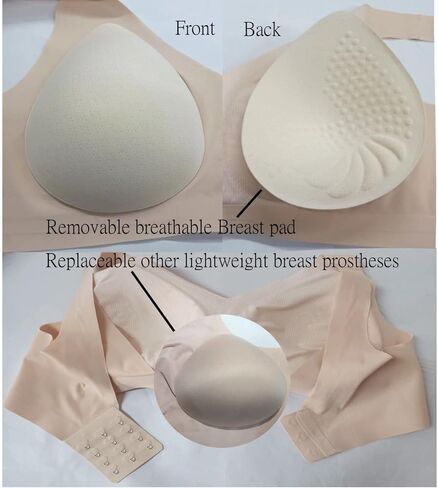 Seamless Mastectomy Bra Post surgery Bra with Pockets for Breast prosthesis Breast form Bralette Daily Bra BG38/XL in Saudi Arabia