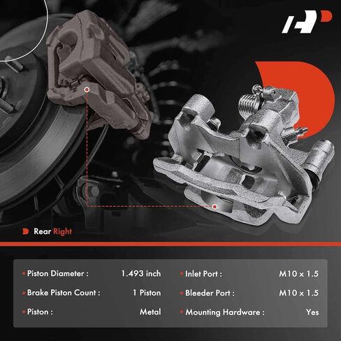 A-Premium Disc Brake Caliper Assembly with Bracket Compatible with Select Buick, Cadillac & Pontiac Models - Park Avenue 2003-2005, DeVille 2000-2005, Seville 2000-2004, Bonneville - Rear Passenger in Saudi Arabia