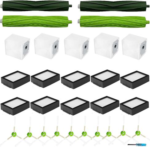 Replacement Parts Multi-Surface Rubber Brushes & HEPA Filters & Side Brushes & Disposal Bags Kit Compatible with iRobot Roomba I & J Series i1 i7 i7+ i3 i3+ i4+ i6+ i8+ i5 J7 Plus Vacuum in Kuwait
