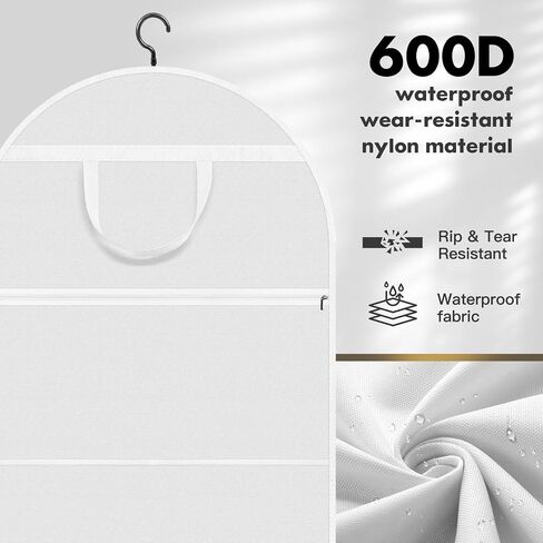 68" Portable Wedding Dress Garment Bag with 10'' gusseted and Accessory Pockets, Heavy Duty Waterproof Hanging Dress Bag with Handles for Wedding Dress, Long Costume Dresses, Ballgowns in Saudi Arabia