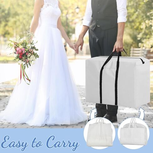 70'' Wedding Dress Garment Bag with 26'' Bride Tote Bag and 46'' Suit Bags for Men with 2 Large Pocket Carry Handle (White Gray) in Saudi Arabia