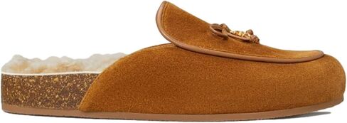 حذاء Tory Burch Charm Shearling Mule، جلد سويدي شيرلينغ، كراميل محمص (9 M US، رقمي_9) in Saudi Arabia