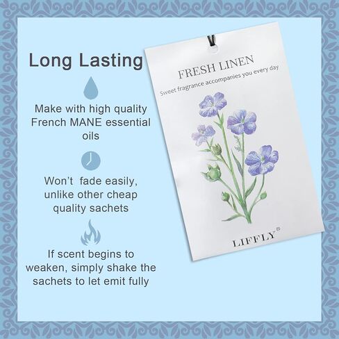 14 Packs Fresh Linen Scented Sachets Home Fragrance Sachets fit Drawers and Closets Gift Box in Saudi Arabia